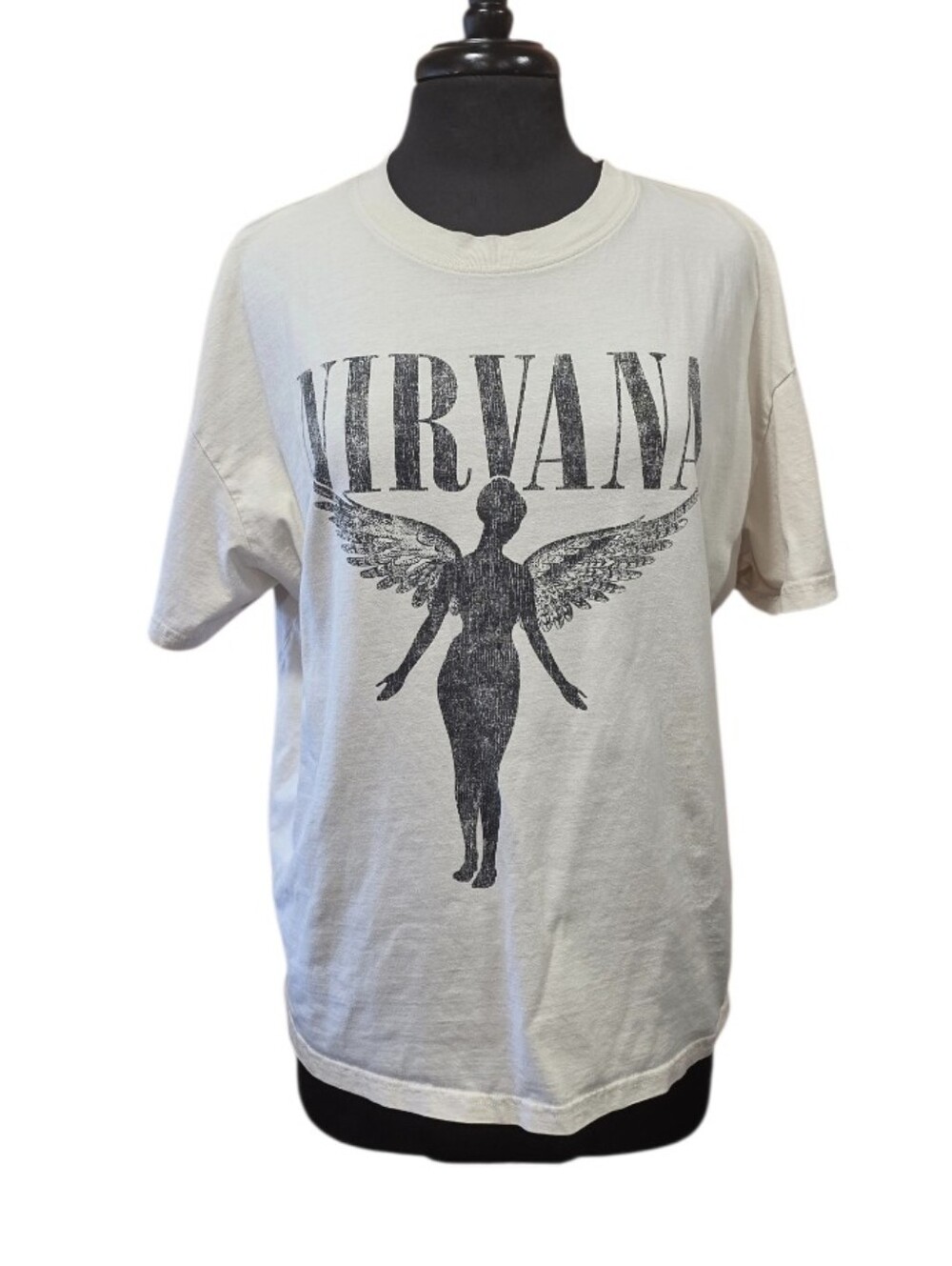 Nirvana In Utero Band Tee Large H&M Grunge Cream Retro 90s Alternative T-shirt